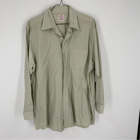 Brooks Brother Men’s Striped Long Sleeve Button Front Dress Shirt size 16.5 - Picture 1 of 4